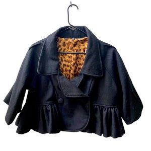 Vintage Look Wool Cropped Coat